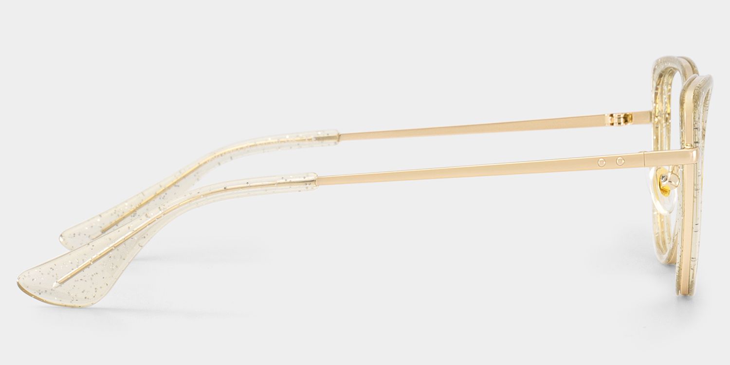 Celine Bling Cat-eye Translucent Gold Frame Glasses | ZEELOOL