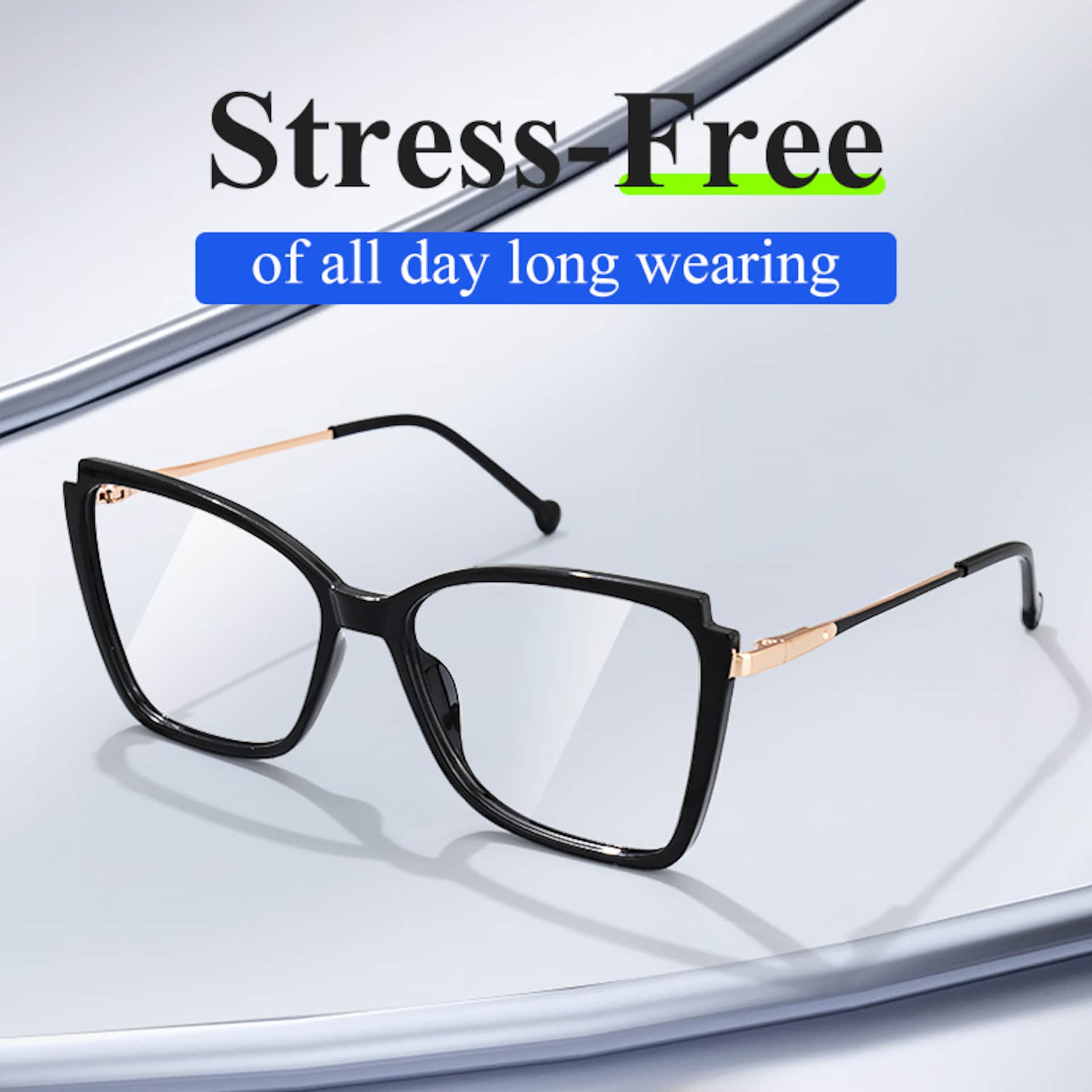 Kristen Cateye Black Eyeglasses with lightweight Frames4