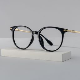 Mila Round Black Glasses0