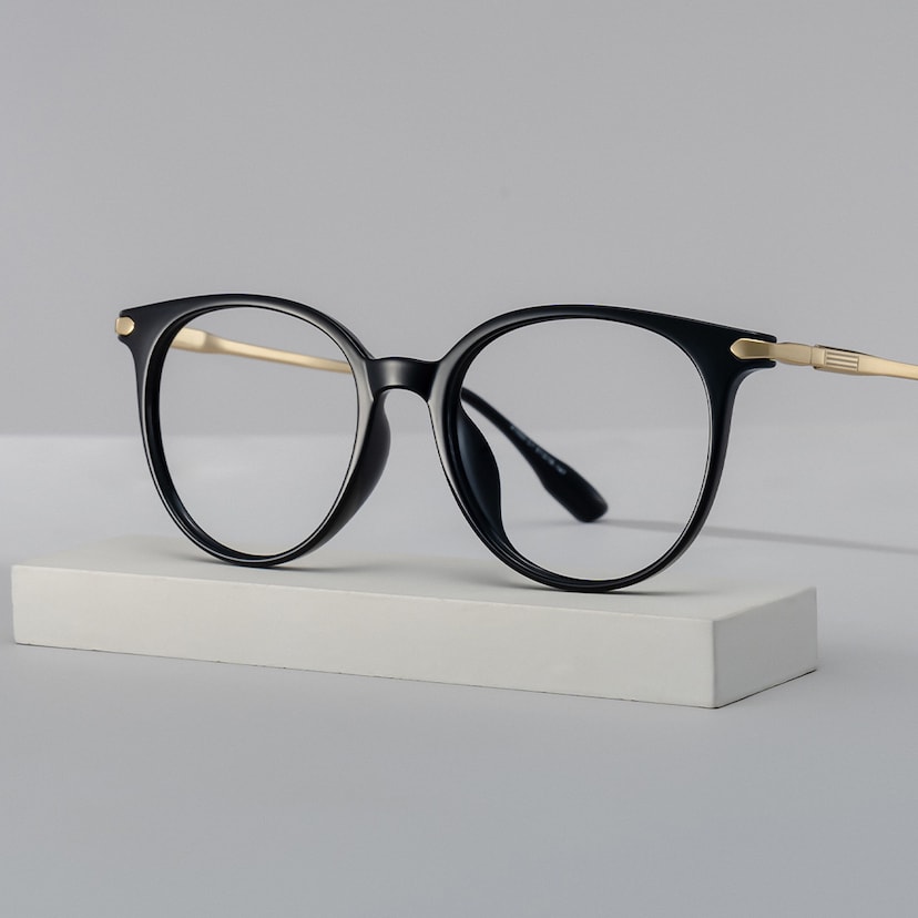 Mila Round Black Glasses