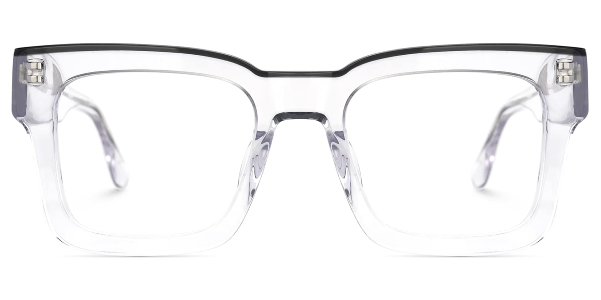 Vorse Square Crystal Clear Spectacle Frames for Men | Zeelool0