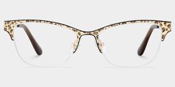 Dorian Yellow Leopard print Cat eye Glasses1