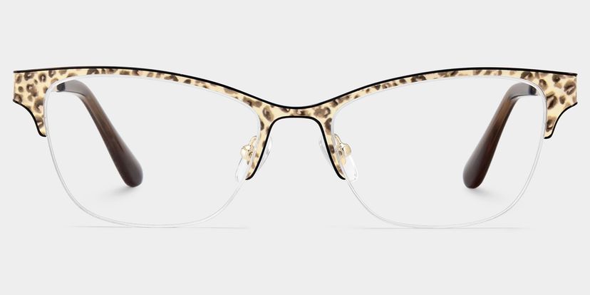 Dorian Yellow Leopard print Cat eye Glasses