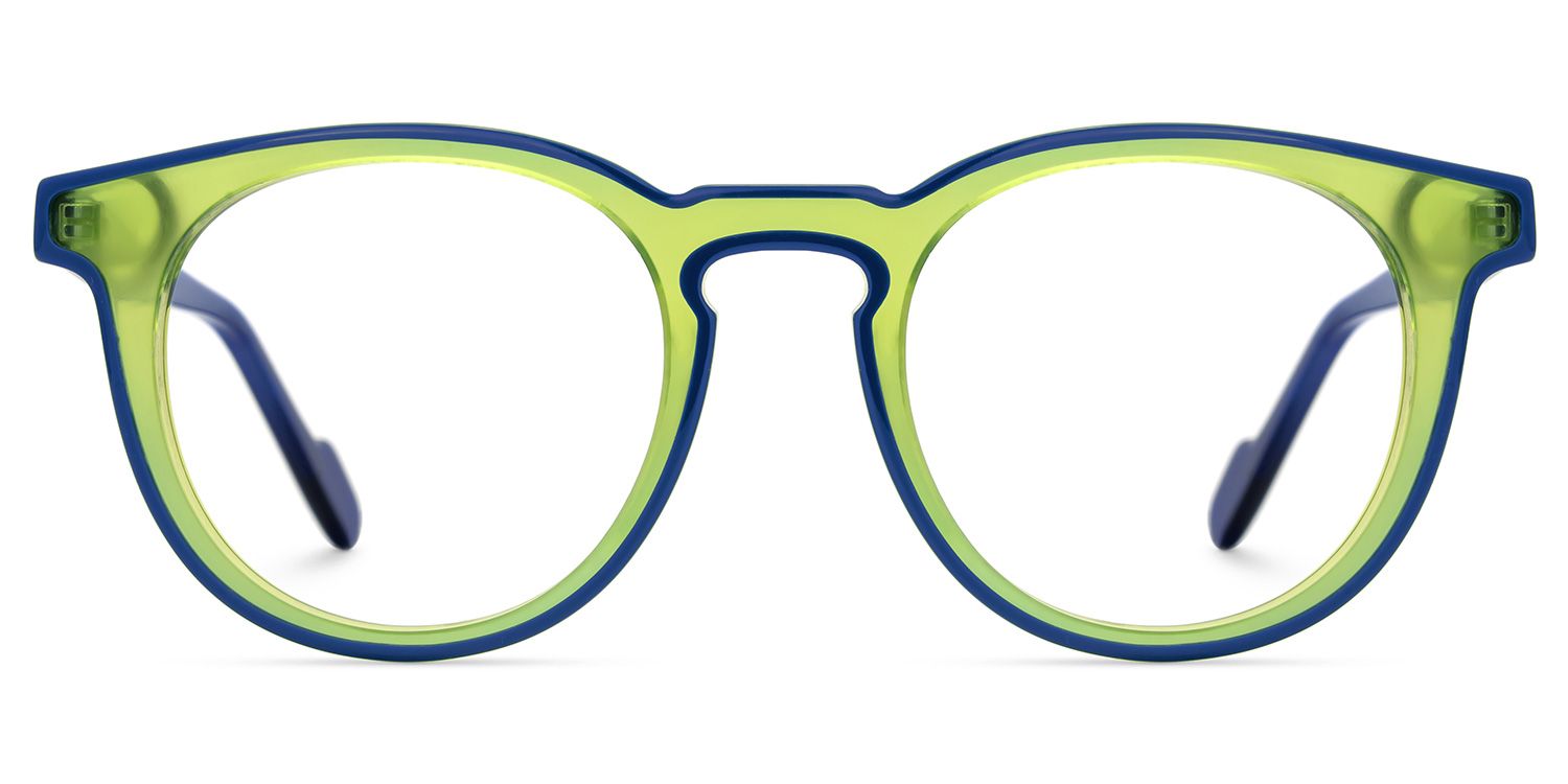 Suzette Eyeglasses in Round Green Frame | Zeelool0