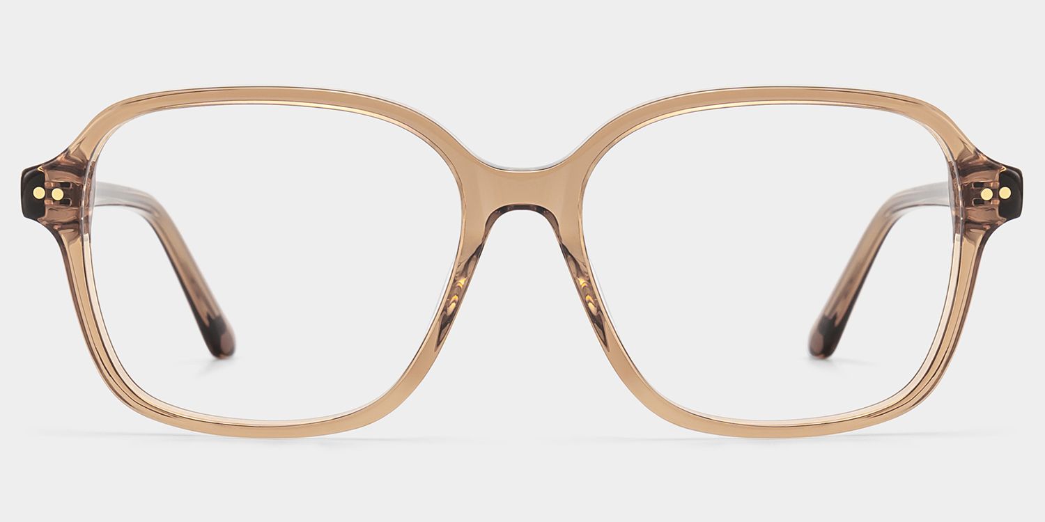 Clementine Light Brown Square Glasses for Women | ZEELOOL