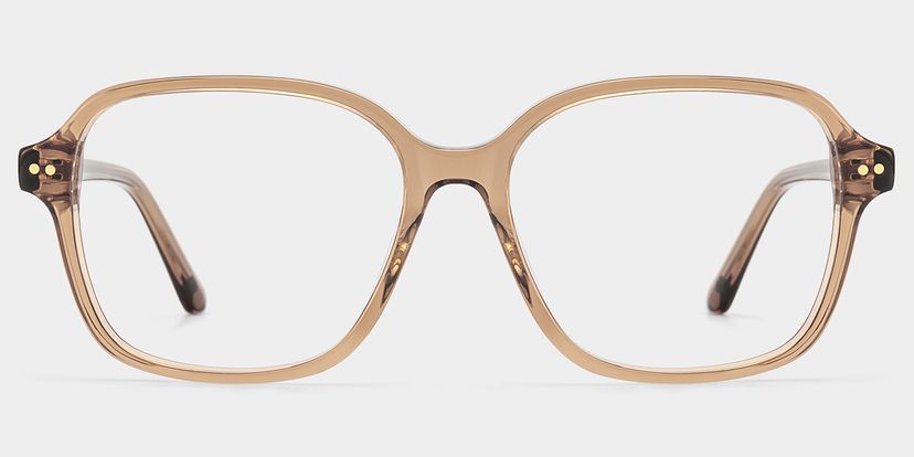 Clementine Light Brown Square Glasses