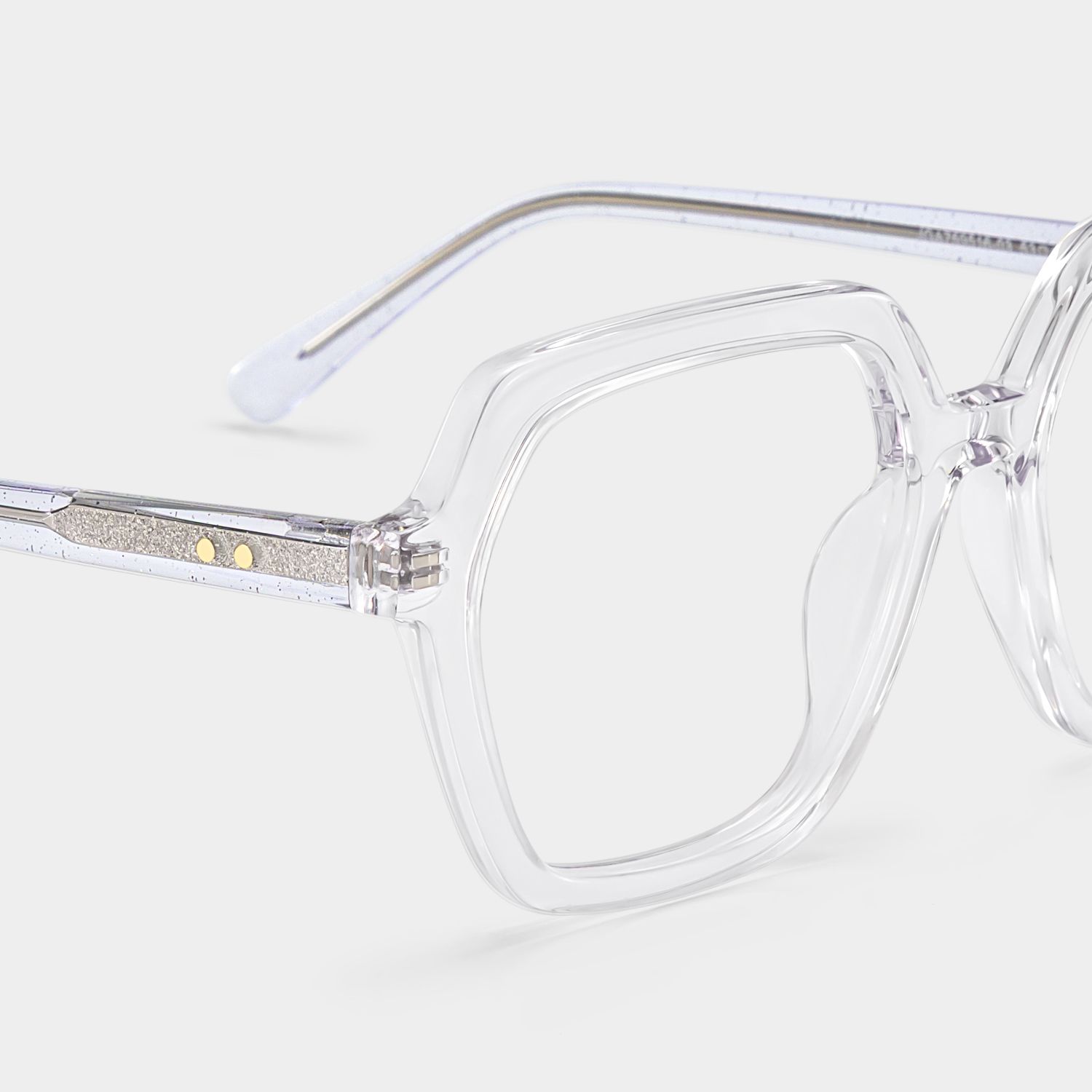 Devon Geometric Clear Hexagon Glasses for Women | ZEELOOL5