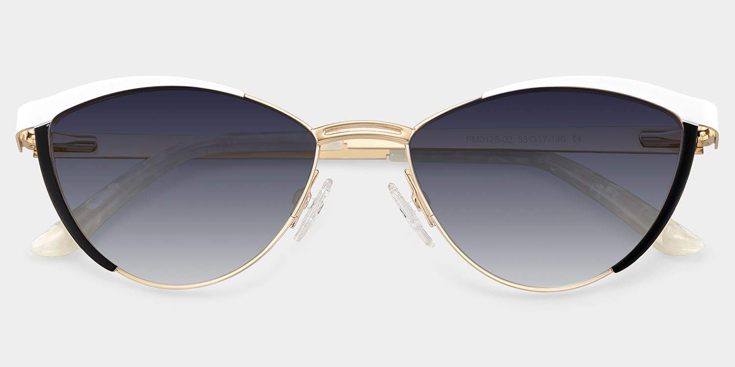 Sydney Cat Eye White Sunglasses | Zeelool Glasses1