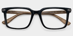 Noah Rectangle Black Glasses2