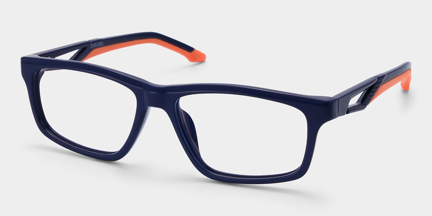 Emory Blue Rectangle Eyeglass Frame for Men | ZEELOOL2