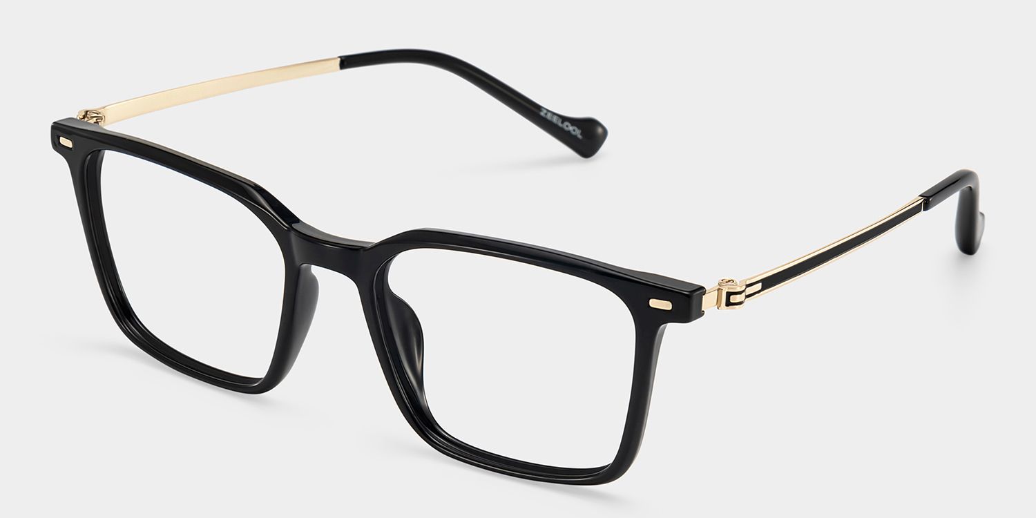Archer Black Full Rim Rectangle Eyeglasses for Men | ZEELOOL3