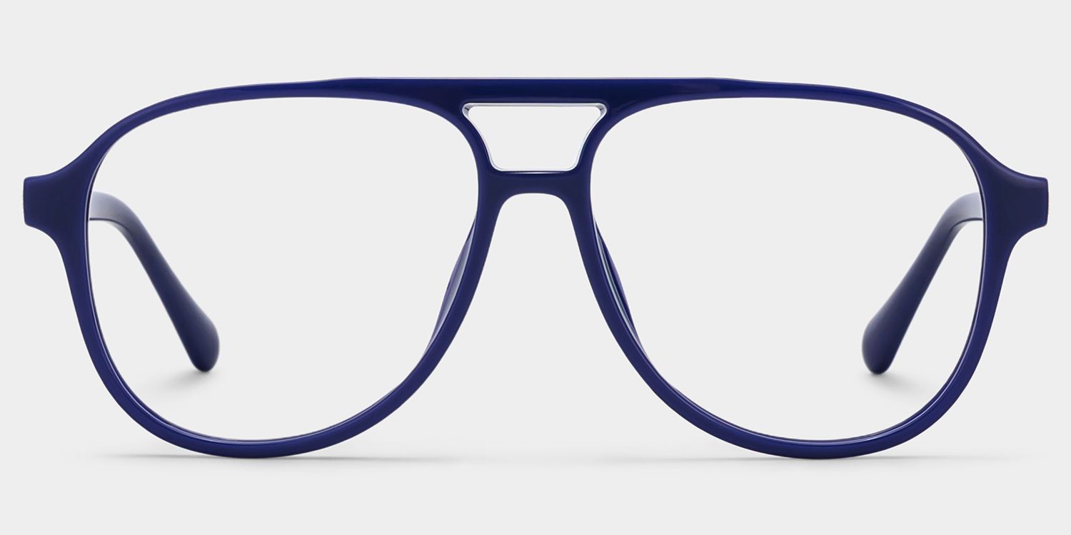 Luna Blue Aviator Frame Glasses | Sporty Campus Style1