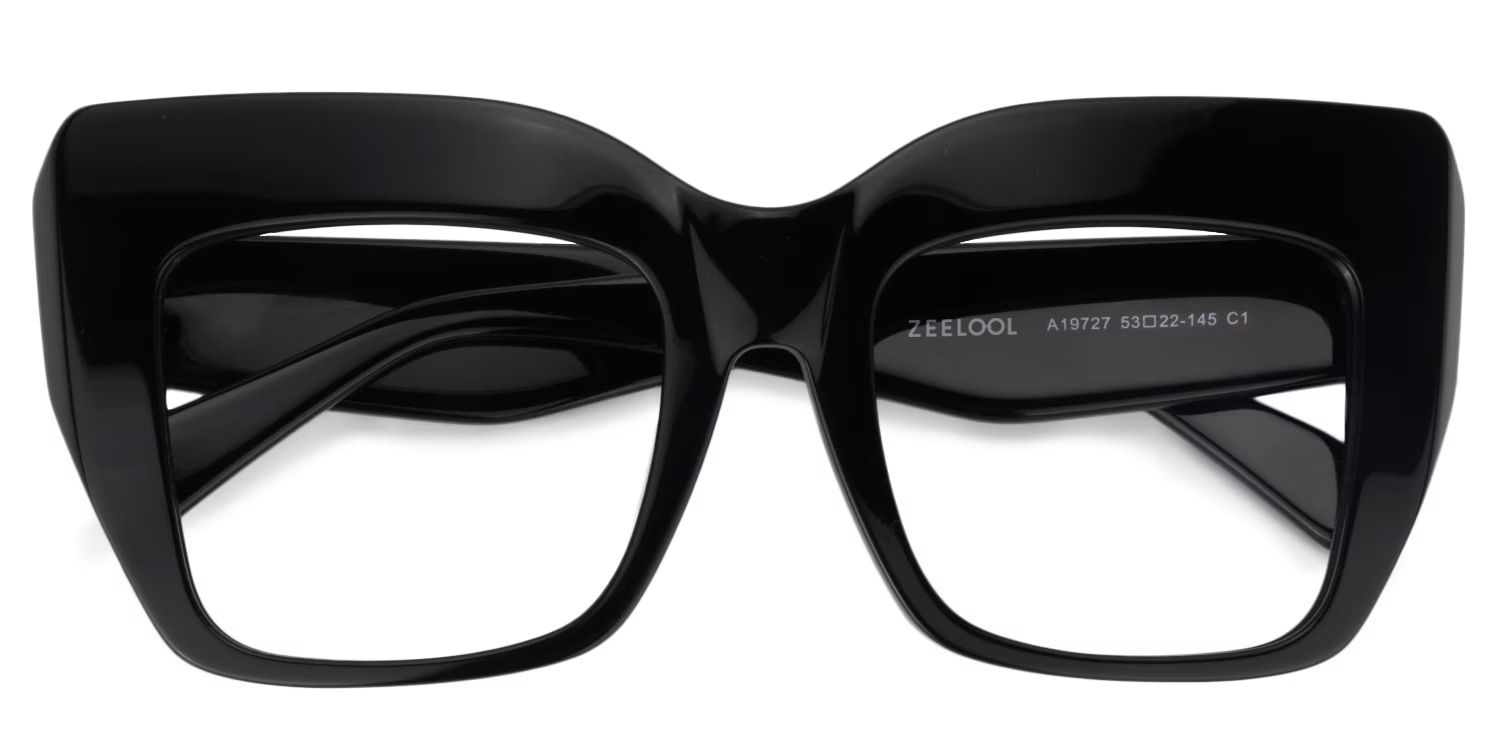 Charmaine Cateye Black Eyeglasses & Wide Frames1