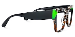 Clody Square Cheetah Print Glasses2