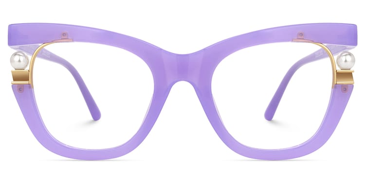 Pearl Cateye Purple Glasses