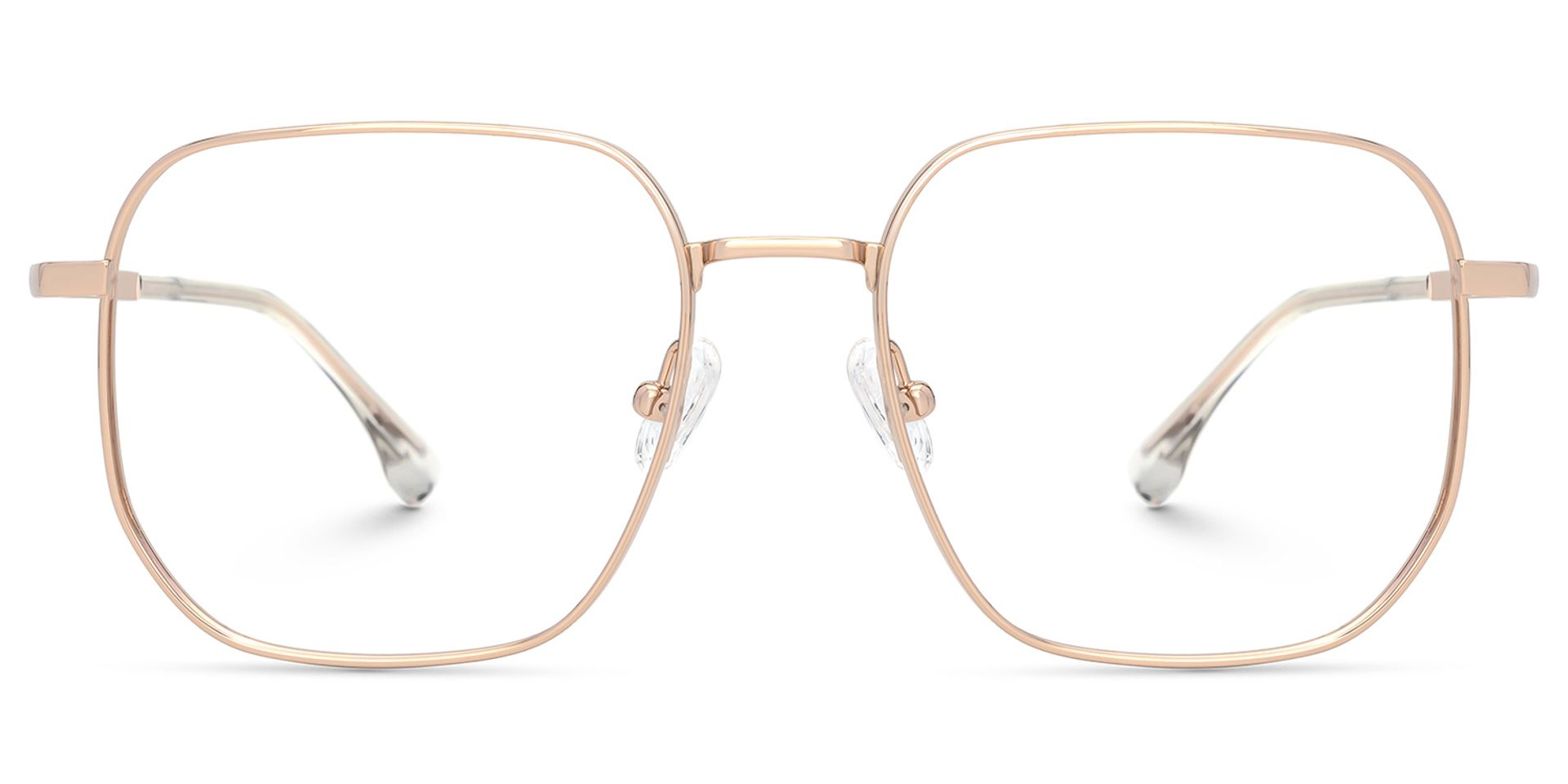 Kerbye Square Gold Eyeglasses with Titanium Material -Zeelool0