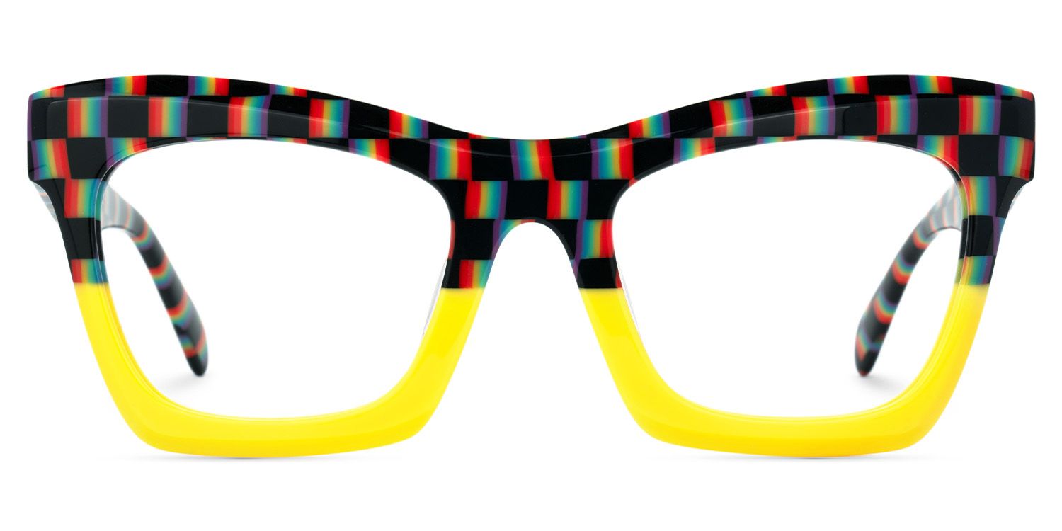 New Arrival Checkered and Yellow Color for Benitez Glasses | Zeelool0