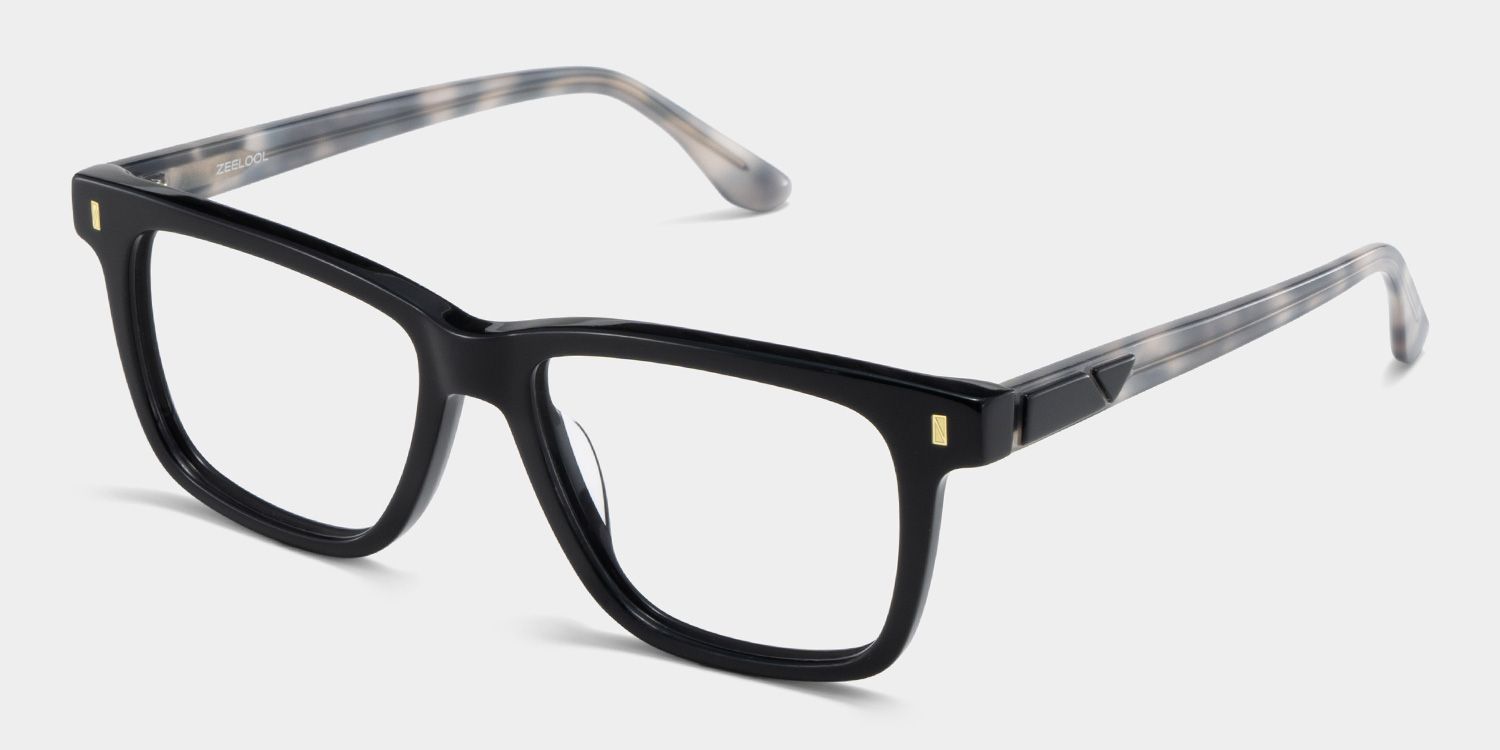 Rectangle Black Eyeglasses- Travis Acetate Frame Glasses3