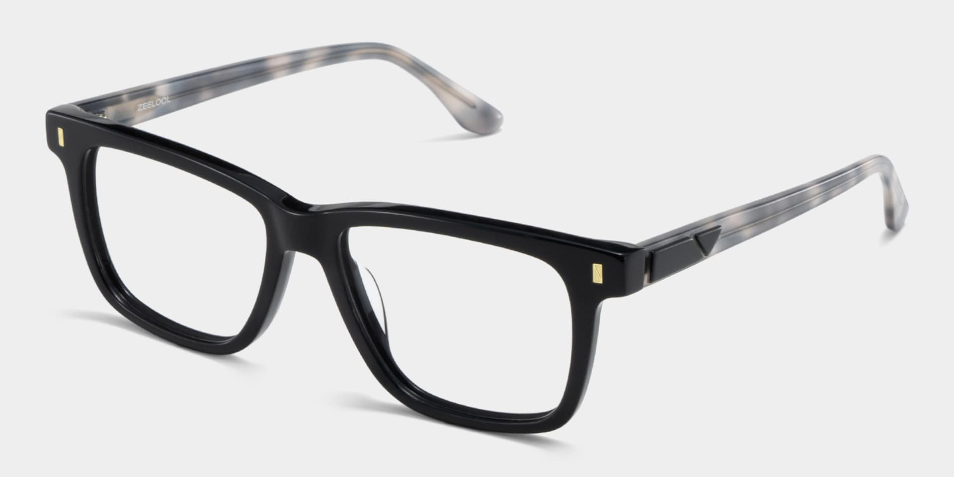 Rectangle Black Eyeglasses- Travis Acetate Frame Glasses3