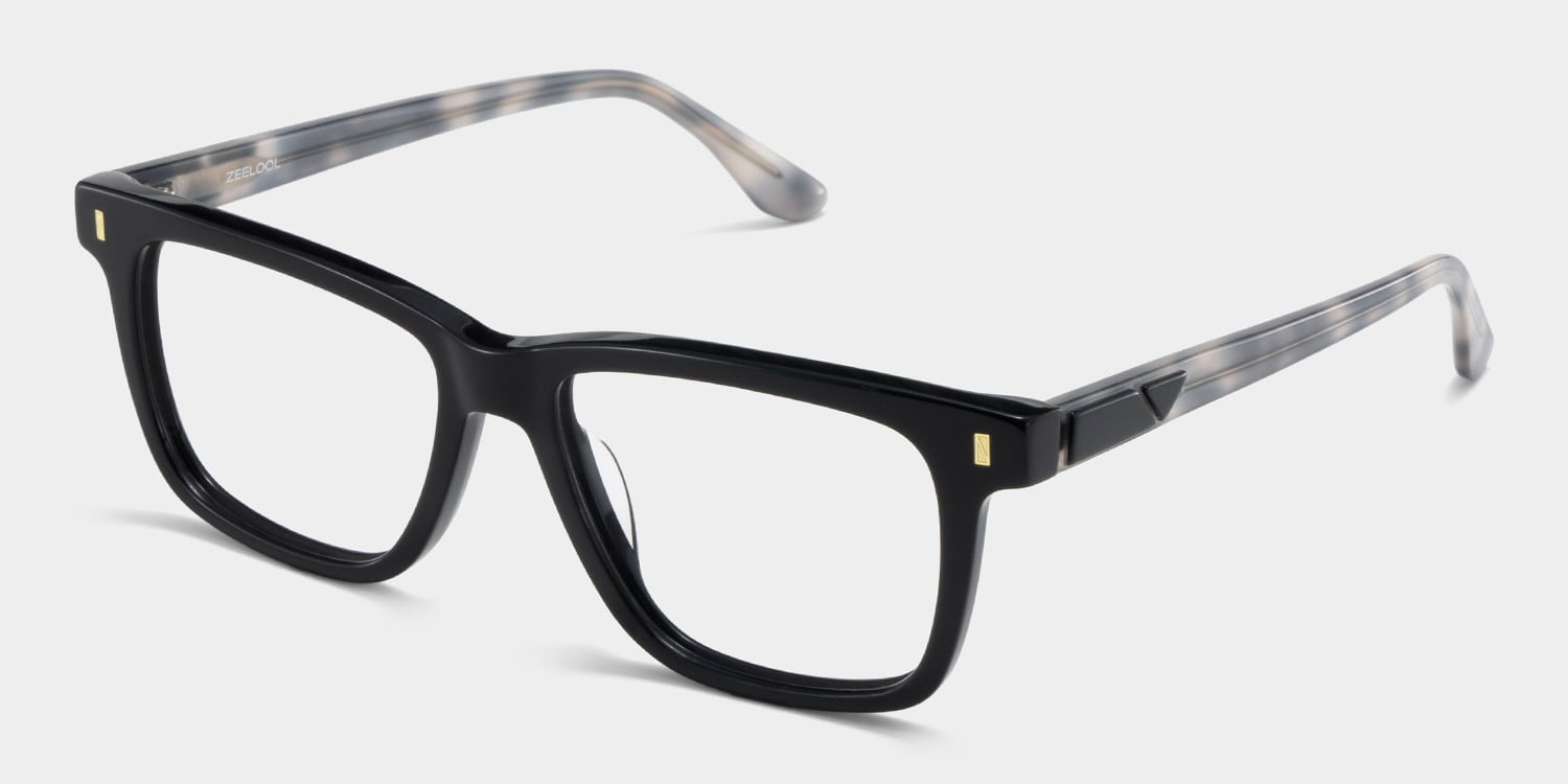 Travis Rectangle Black Glasses3