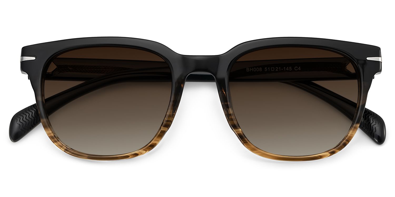 Rocco Rectangle Brown Prescription Sunglasses | ZEELOOL1