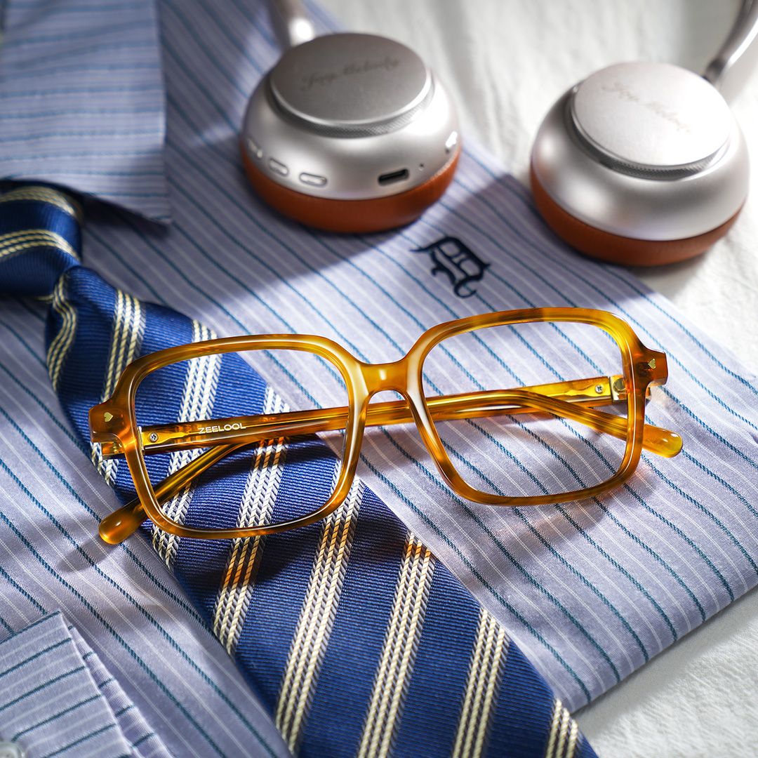 Talia Yellow Frame Glasses with Square Frame Online | ZEELOOL2