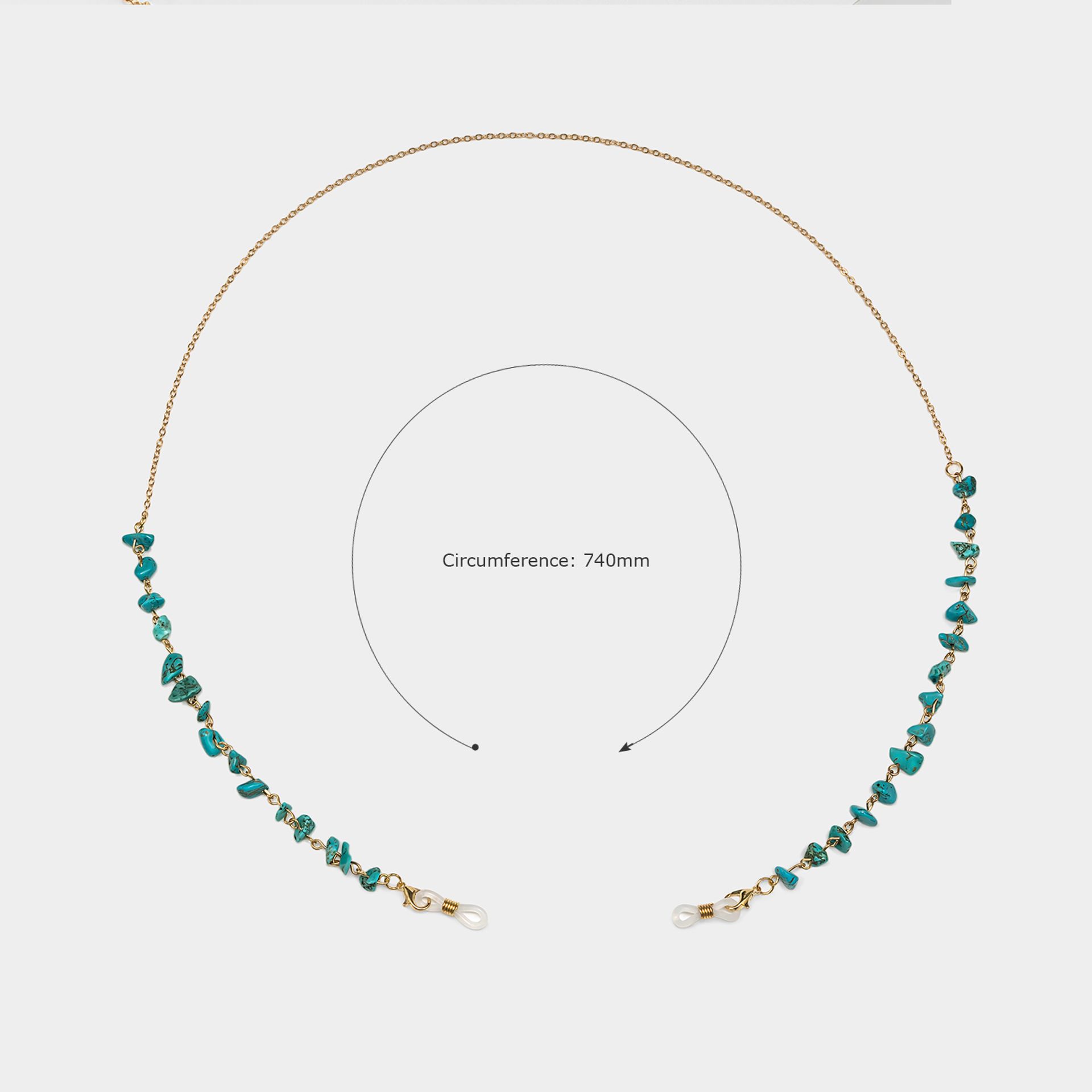 Stylish  Peacock Blue Stone Eyeglasses Chains2