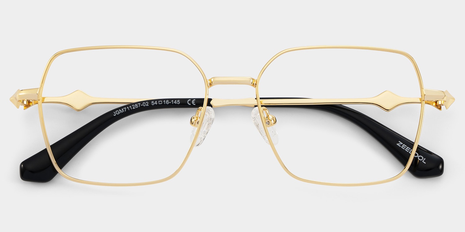 Kayla Geometric Gold Glasses3