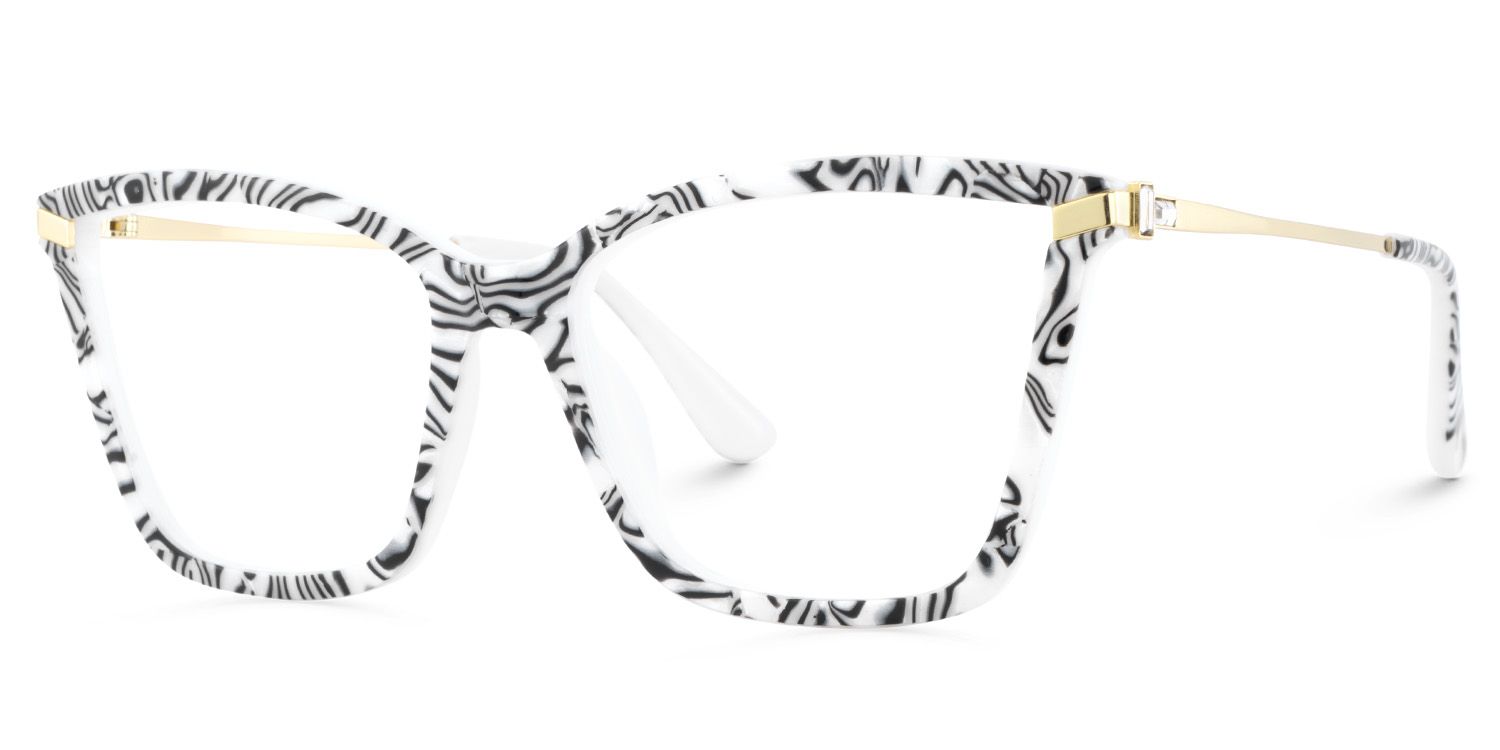 Stephens Cateye with Zebra Glasses Oversized Frames | Zeelool3