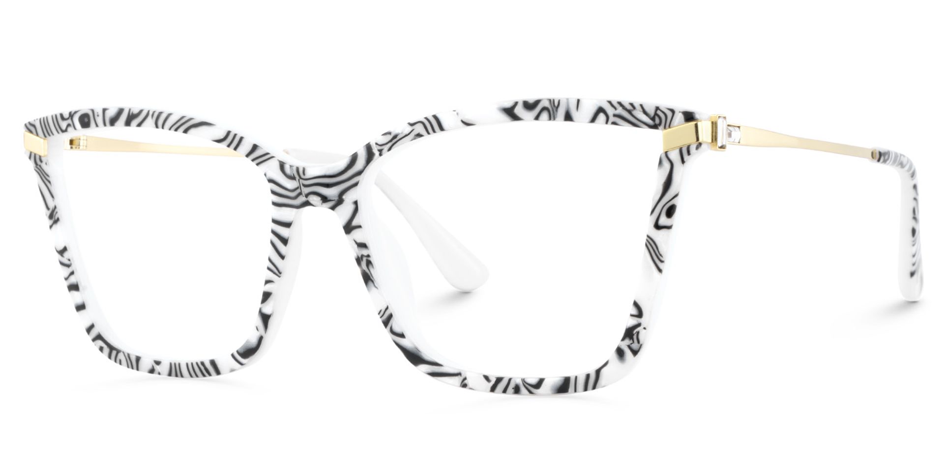 Stephens Cateye with Zebra Glasses Oversized Frames | Zeelool3