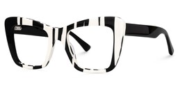 Bethel Cateye Black-White Glasses1