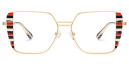 Errica Geometric Black Orange Glasses1