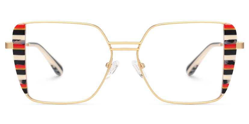 Errica Geometric Black Orange Glasses