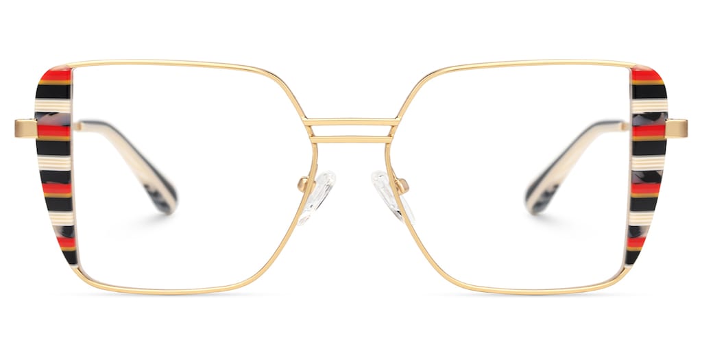 Errica Geometric Black Orange Glasses