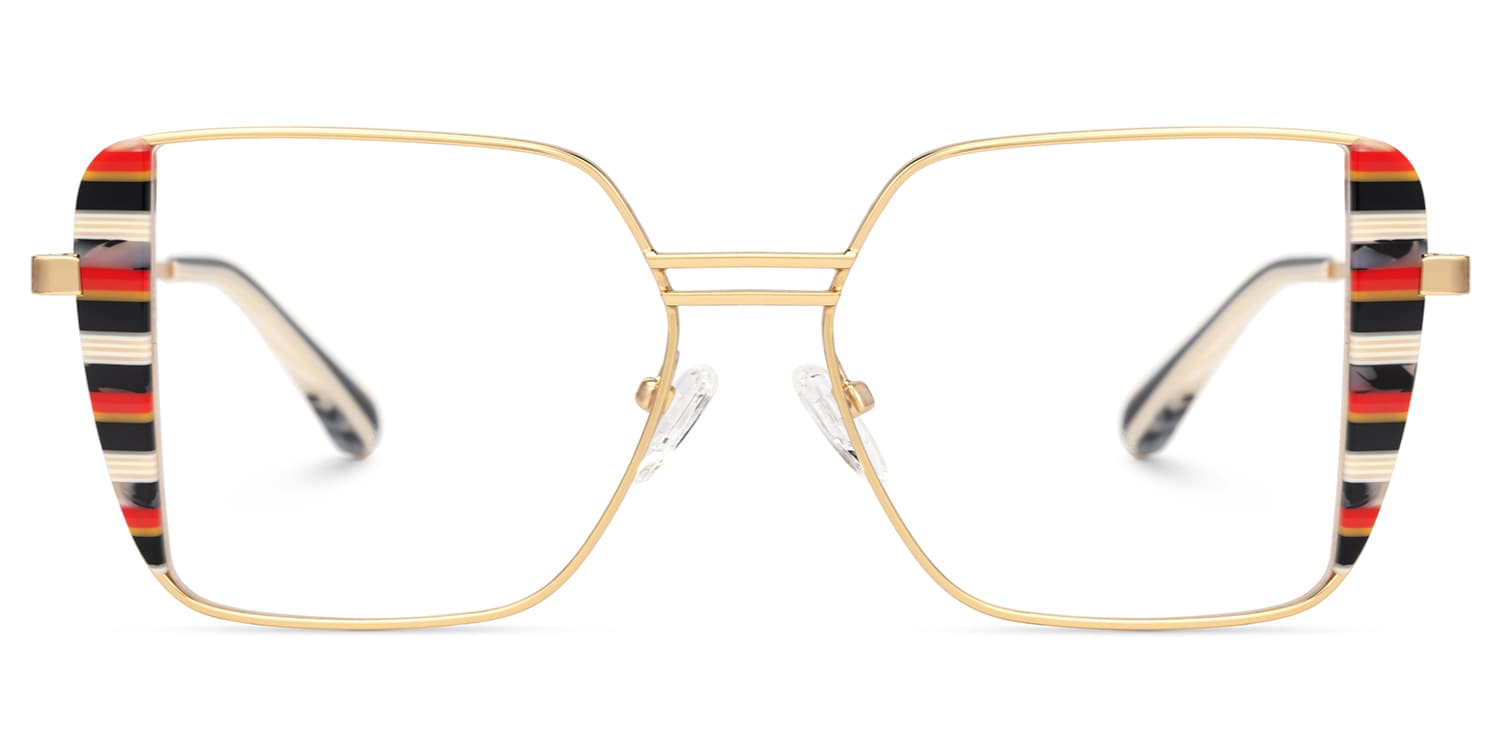 Errica Geometric Black Orange Glasses