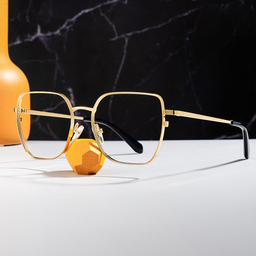 Fife Geometric Gold Glasses