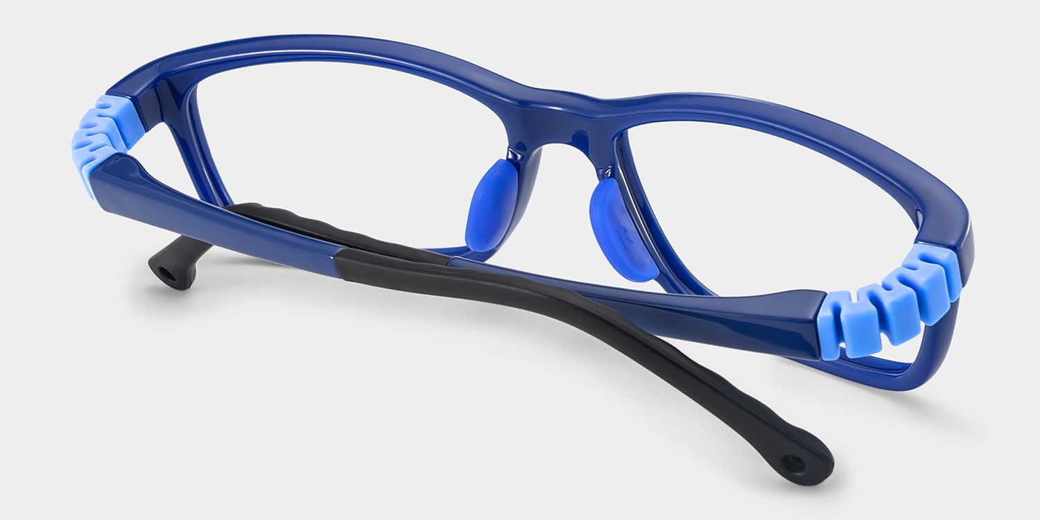 Brook Rectangle Blue Frame Eyeglasses for Pre-tweens3