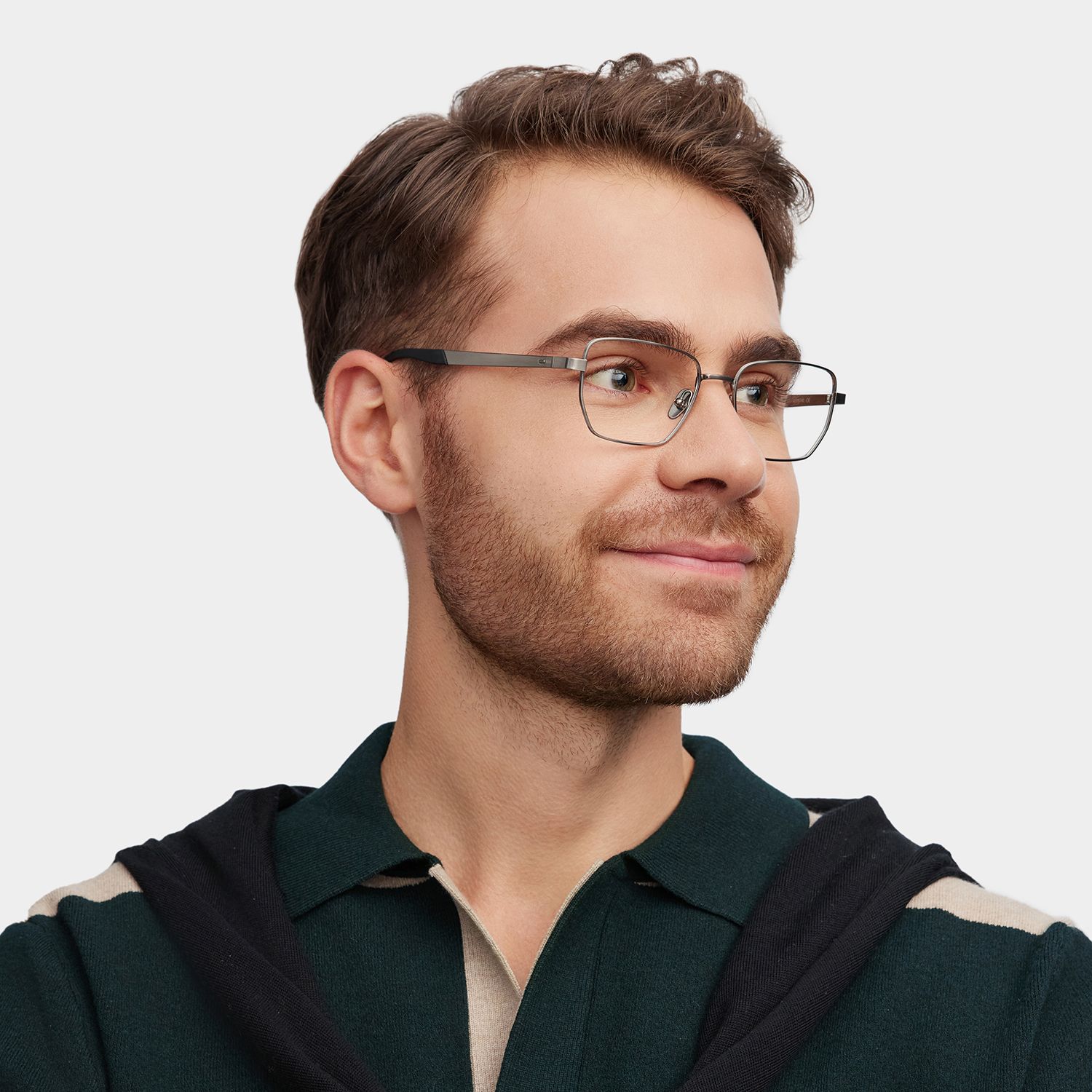 Jameson Gray Frame Prescription Glasses with Geometric Shape | ZEELOOL1