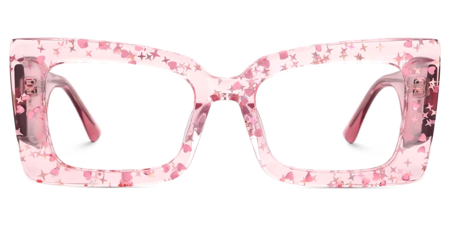 Mitia Sparkly Pink Glitter Frames Glasses for Women0