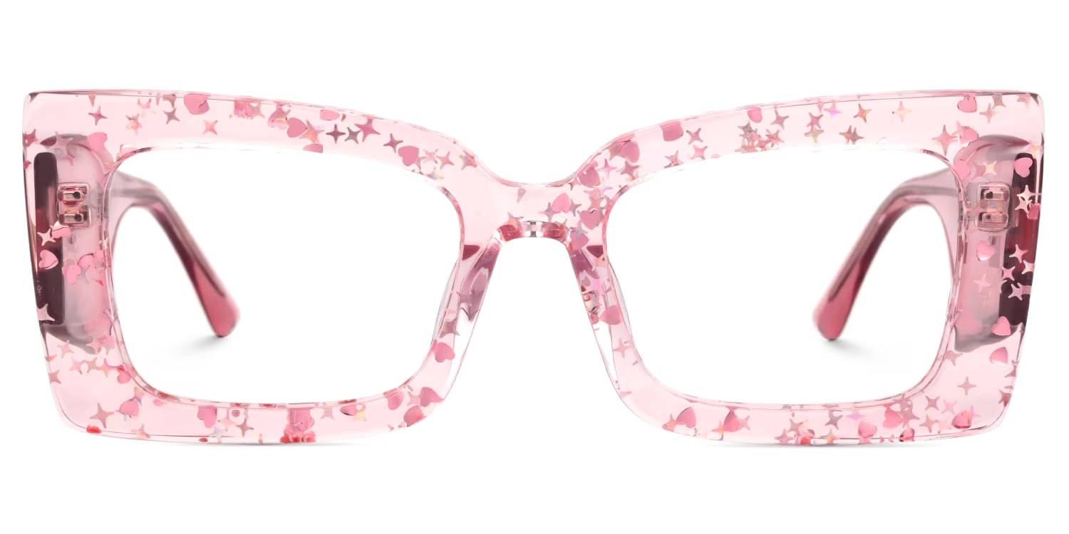 Mitia Rectangle Pink Glasses0