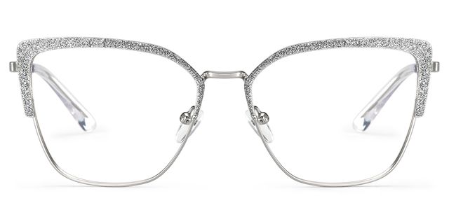 Javier Rectangle Silver Glasses