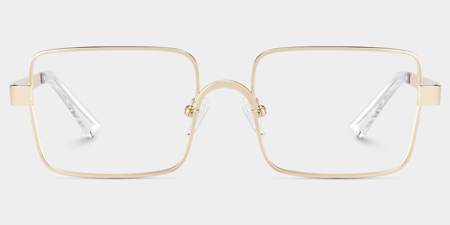 Gavin Eyeglasses in Rectangle Gold Frame | ZEELOOL1