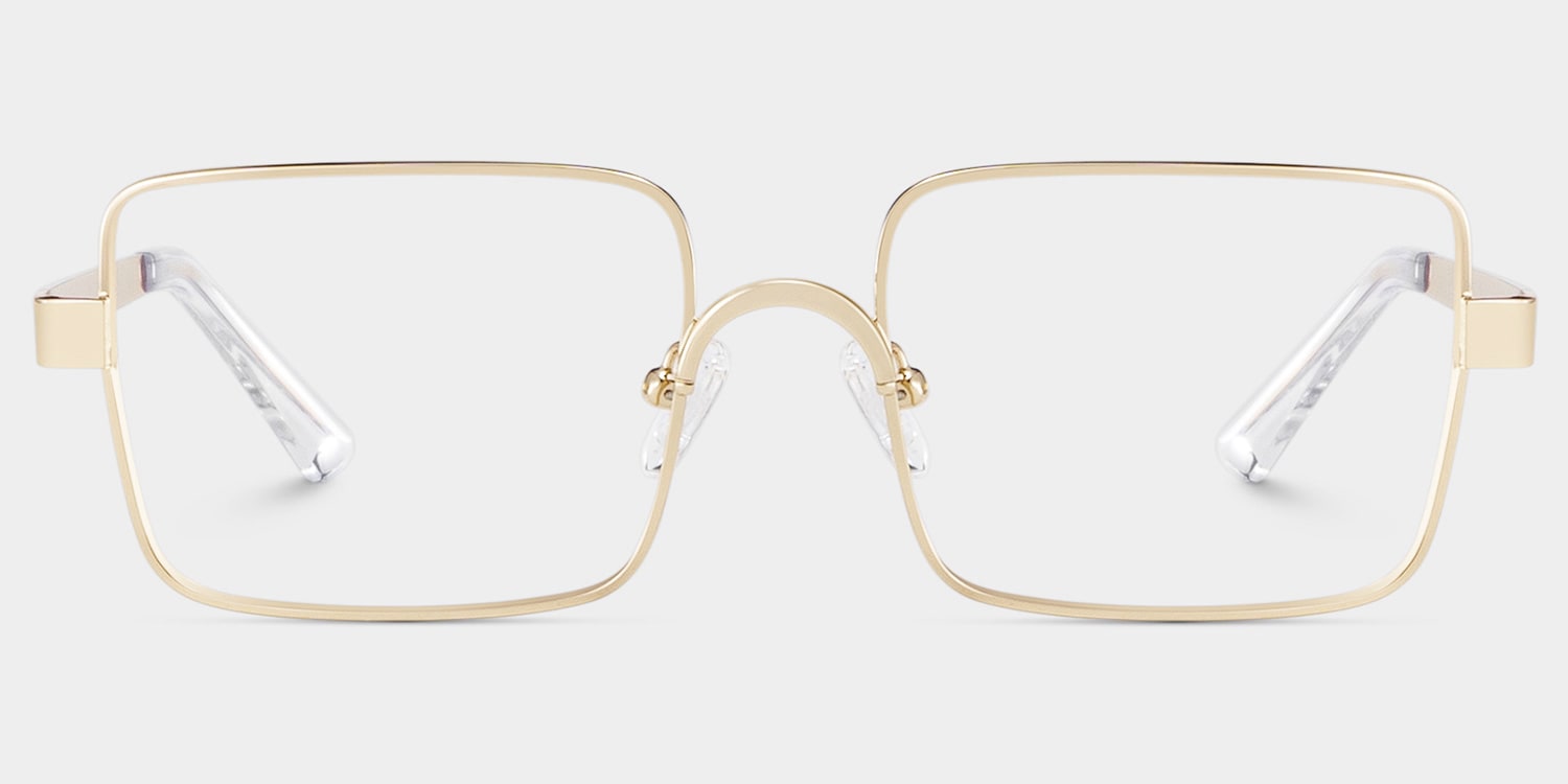 Gavin Rectangle Gold Glasses
