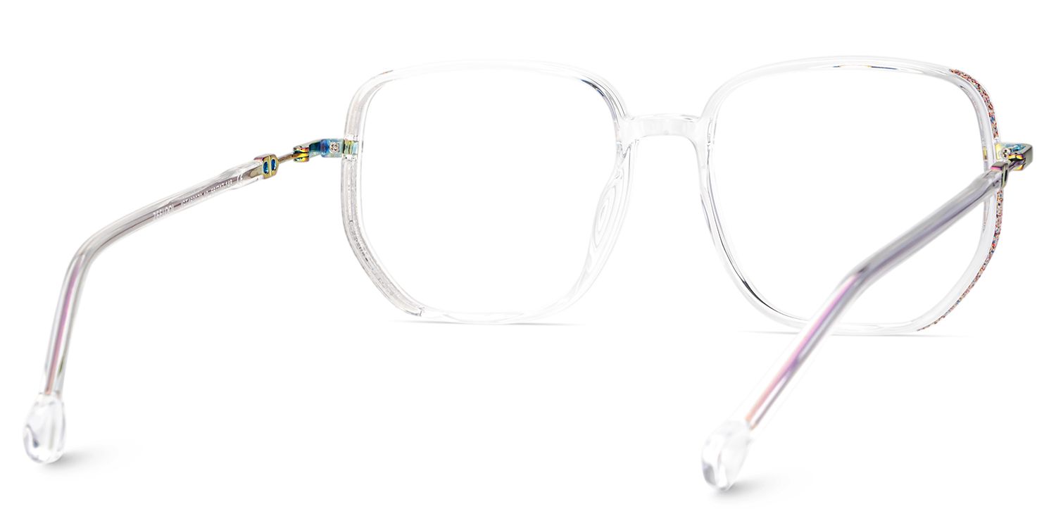 Joana Clear Glasses in Geometric Wide Frame Design | Zeelool5