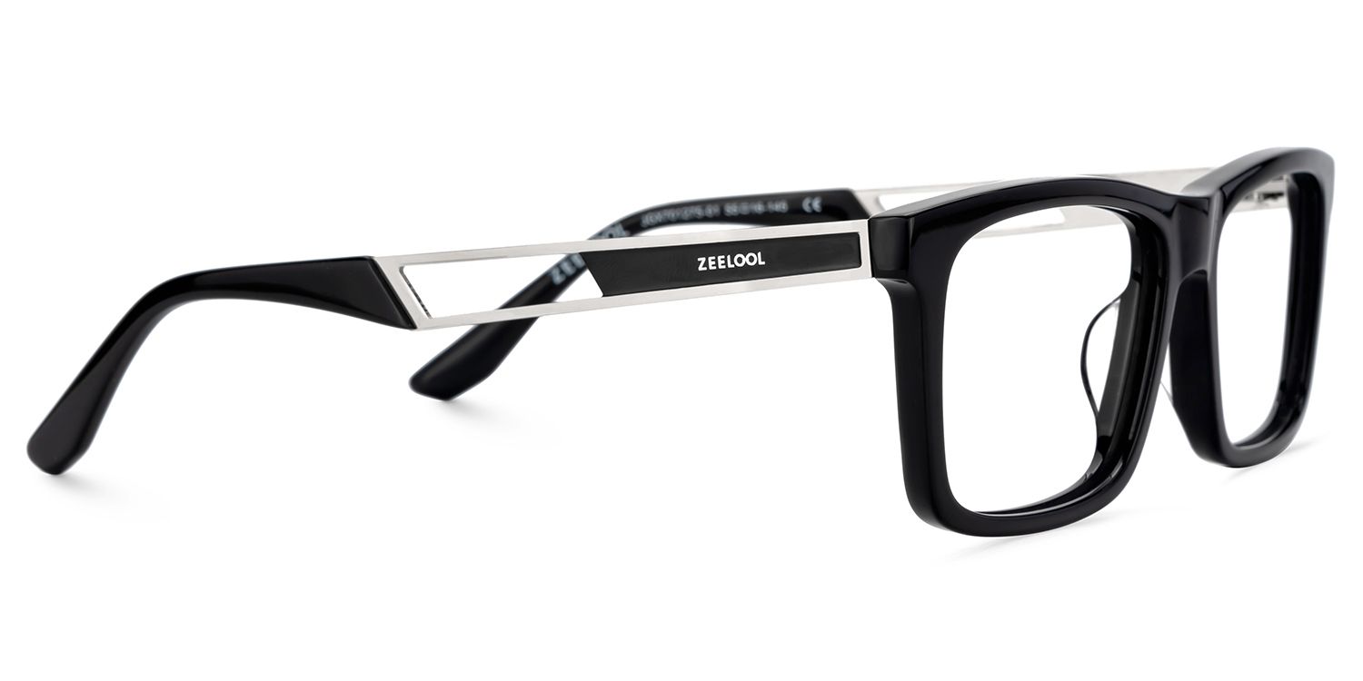 Osvaldo Thin Rectangle Black Glasses in Business Style | ZEELOOL3
