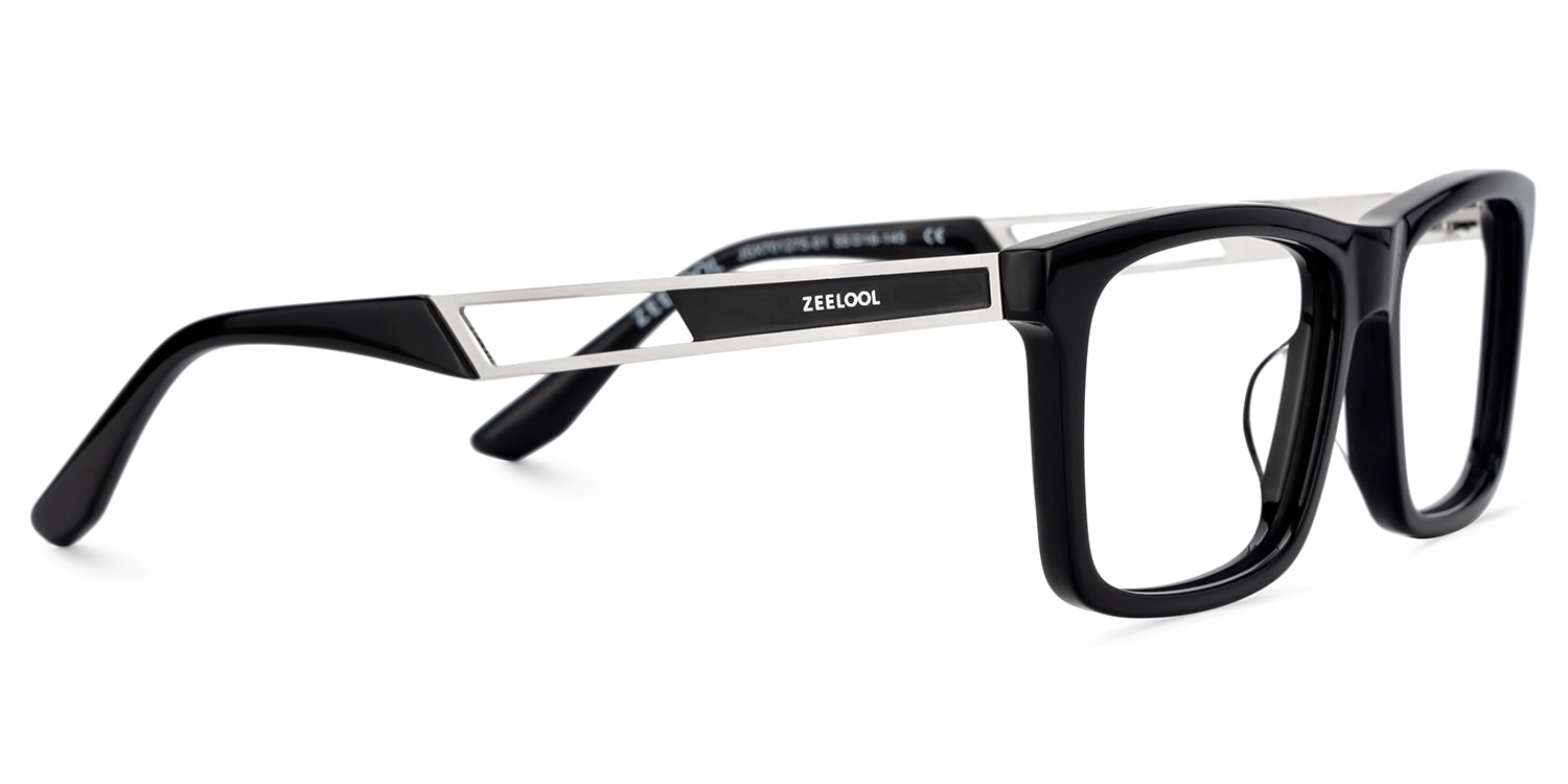 Osvaldo Rectangle Black Glasses4