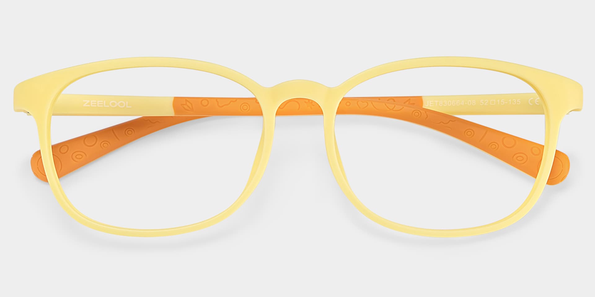 Kids Rectangle Yellow Orange Amaker Frame Glasses | Zeelool1