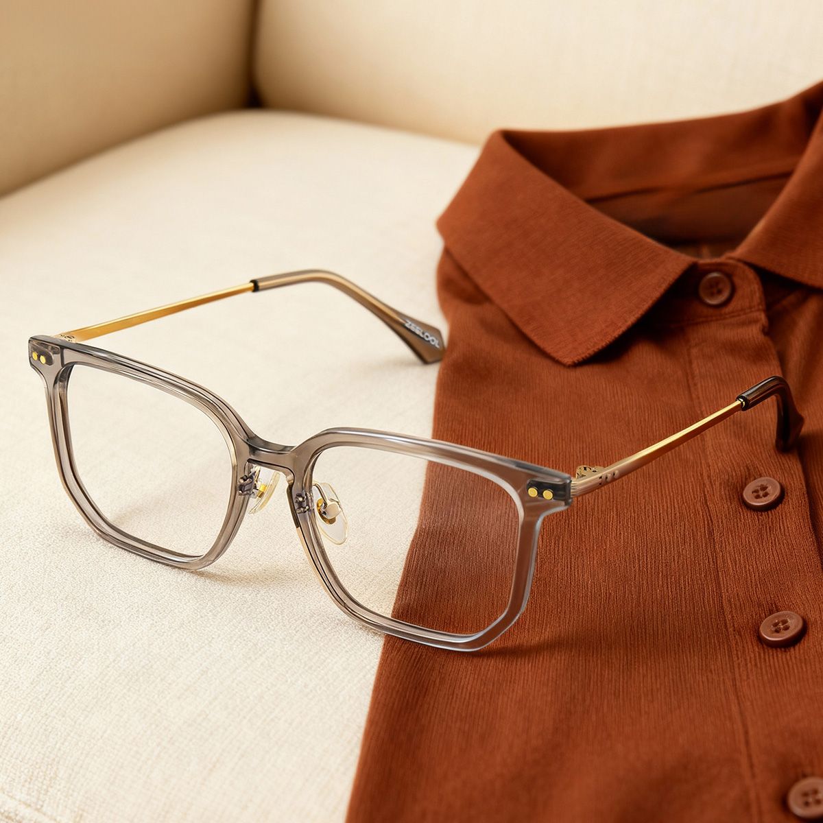 Eve Women's Rectangle Frame Glasses with Brown Color | ZEELOOL0