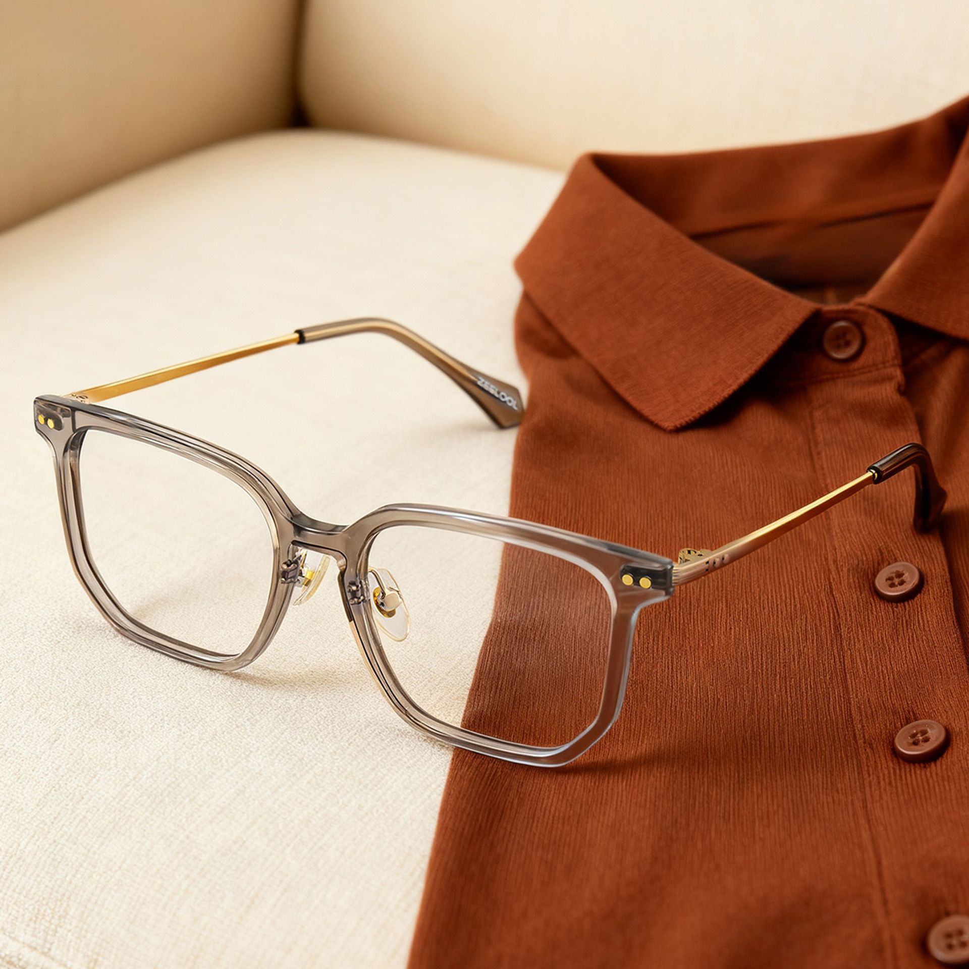 Eve Women's Rectangle Frame Glasses with Brown Color | ZEELOOL0