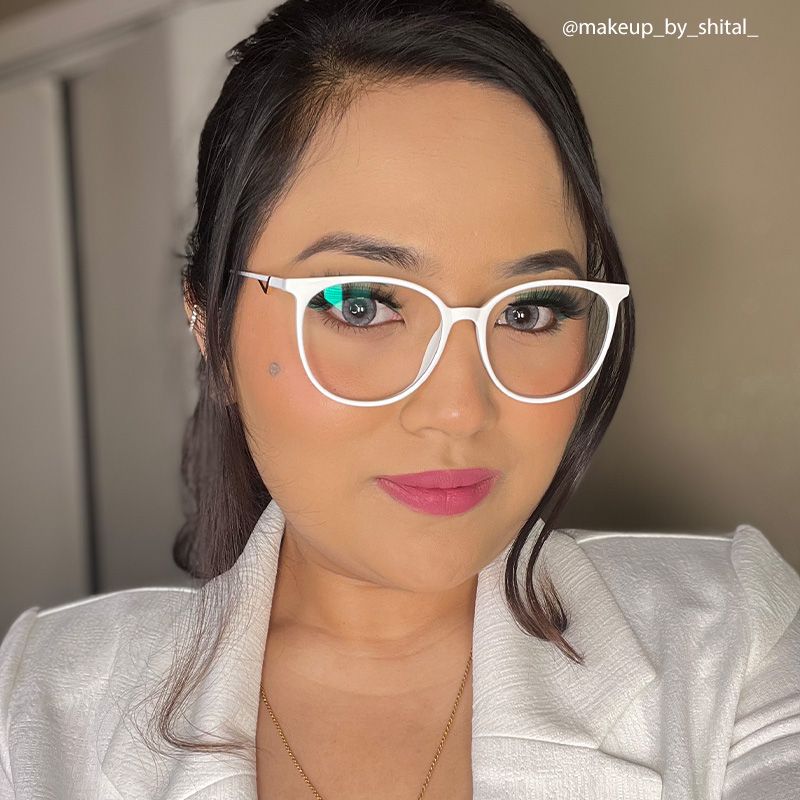 Chanty Round White Thin Frame Glasses | Zeelool Optical6